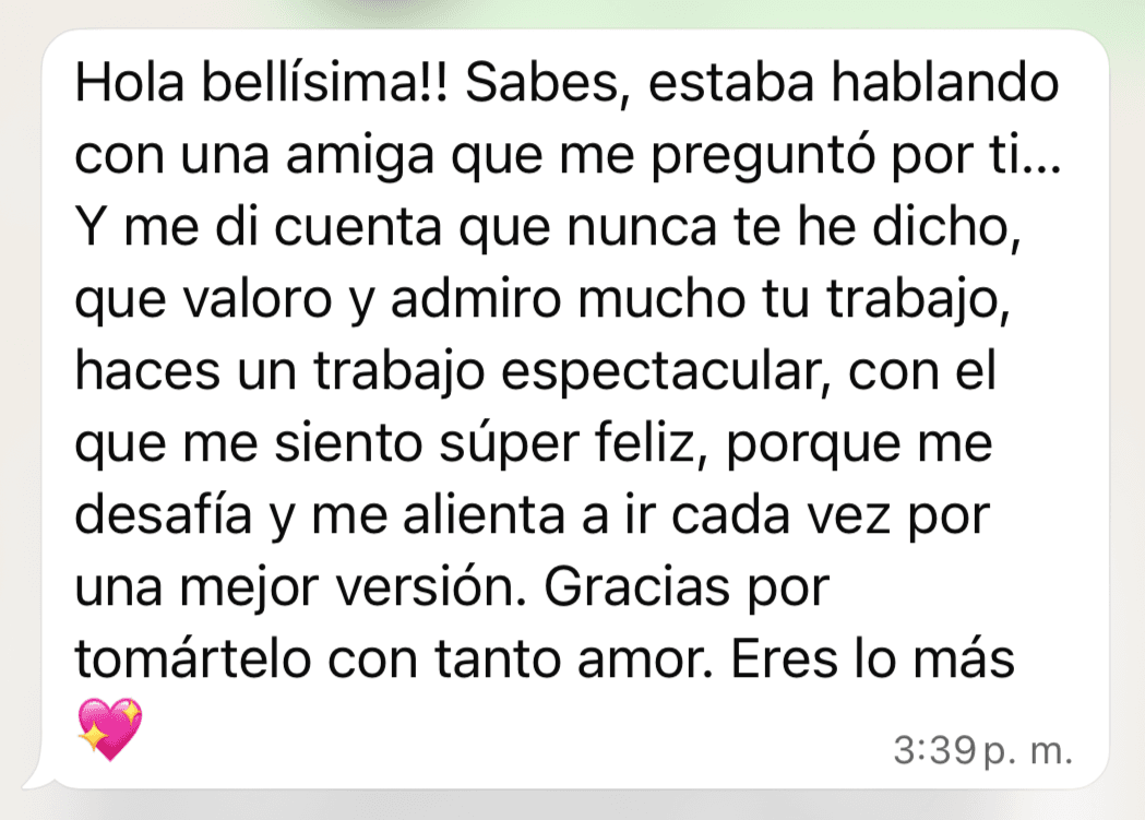 Testimonio cliente - Valoro y admiro tu trabajo