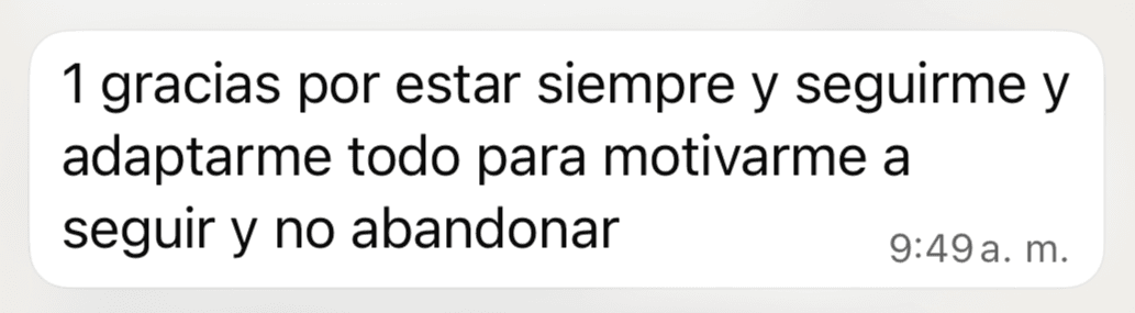 Testimonio cliente - Gracias por motivarme