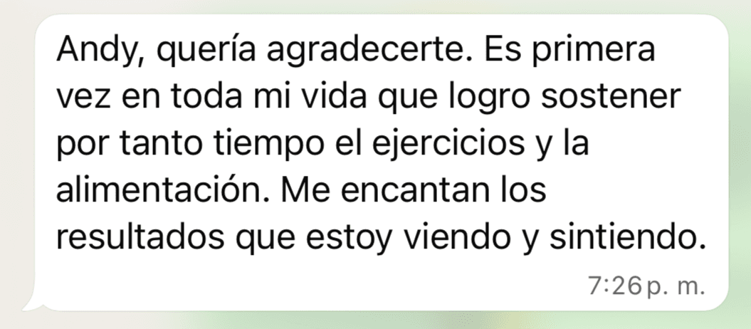 Testimonio cliente - Primera vez que logro sostener