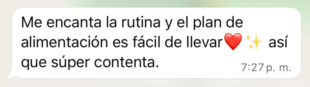 Testimonio cliente - Me encanta la rutina