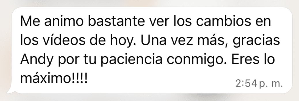 Testimonio cliente - Me animo ver los cambios